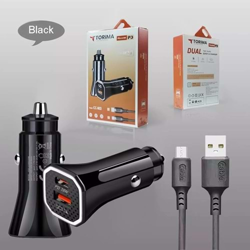 TORİMA CC-903 CAR CHARGER BLACK