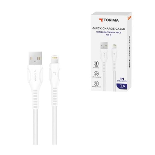 TORİMA TCB-01 WHITE USB TO LIGHTNING TPE 1M CABLE TORİMA TCB-01 WHITE USB TO LIGHTNING TPE 1M CABLE