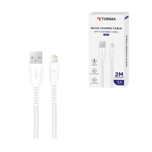 TORİMA TCB-01 WHITE USB TO LIGHTNING TPE 2M CABLE TORİMA TCB-01 WHITE USB TO LIGHTNING TPE 2M CABLE