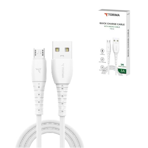 TORİMA TCB-02 WHITE USB TO MICRO TPE 1M CABLE TORİMA TCB-02 WHITE USB TO MICRO TPE 1M CABLE