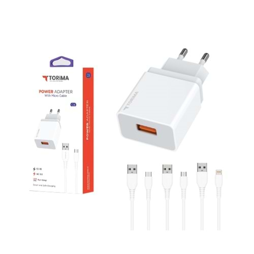 TORİMA C8 POWER ADAPTER WİTH LİGHTNİNG