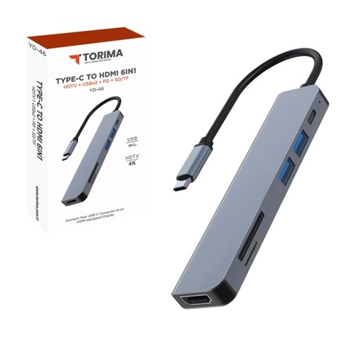 TORİMA 6 IN 1 TYPE-C TO HDMI ADAPTER YD-46