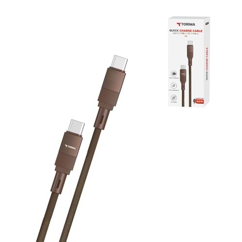 TORİMA U18 BROWN TYPE-C TO TYPE-C CABLE TORİMA U18 BROWN TYPE-C TO TYPE-C CABLE