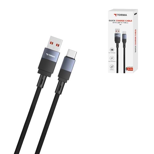 TORİMA U18 BLACK USB TO TYPE-C CABLE TORİMA U18 BLACK USB TO TYPE-C CABLE