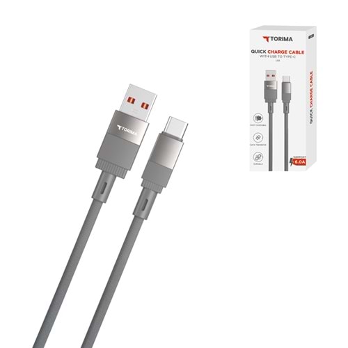 TORİMA U18 GRAY USB TO TYPE-C CABLE TORİMA U18 GRAY USB TO TYPE-C CABLE