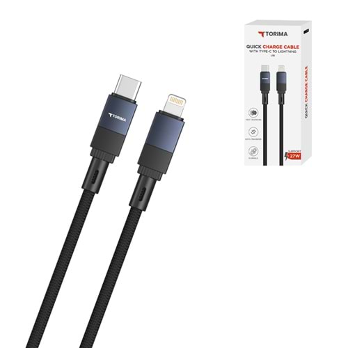 TORİMA U18 BLACK TYPE-C TO LIGHTNING CABLE TORİMA U18 BLACK TYPE-C TO LIGHTNING CABLE