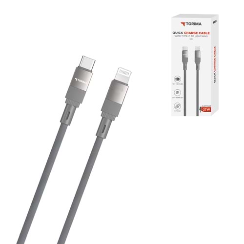 TORİMA U18 GRAY TYPE-C TO LIGHTNING CABLE TORİMA U18 GRAY TYPE-C TO LIGHTNING CABLE
