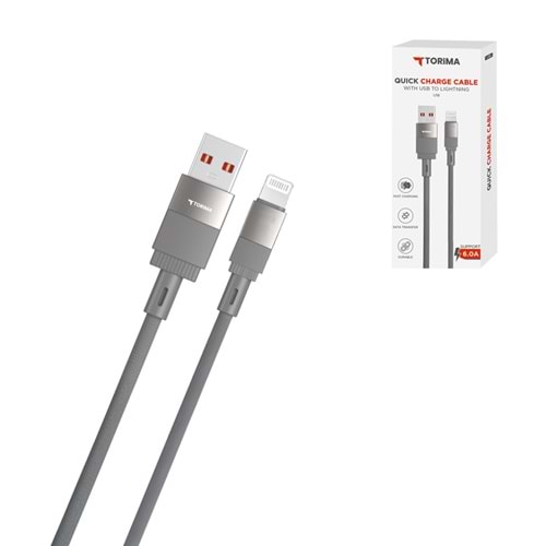 TORİMA U18 GRAY USB TO LIGHTNING CABLE TORİMA U18 GRAY USB TO LIGHTNING CABLE