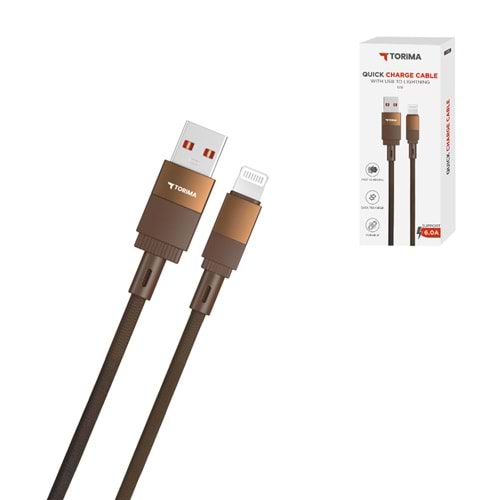TORİMA U18 BROWN USB TO LIGHTNING CABLE TORİMA U18 BROWN USB TO LIGHTNING CABLE