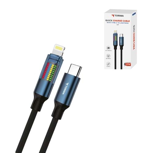 TORİMA U21 BLACK TYPE-C TO LIGHTNING CABLE