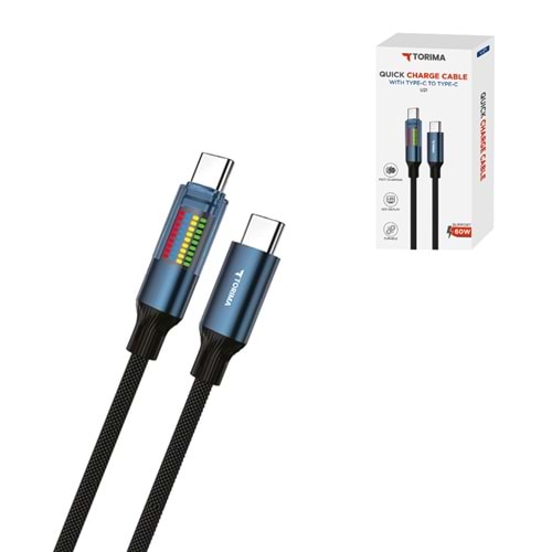 TORİMA U21 BLACK TYPE-C TO TYPE-C CABLE TORİMA U21 BLACK TYPE-C TO TYPE-C CABLE