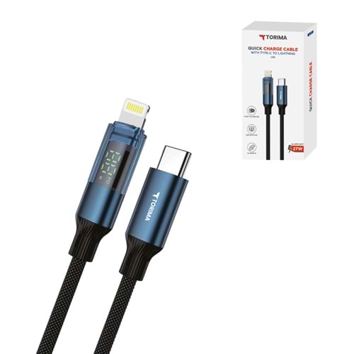 TORİMA U22 BLACK TYPE-C TO LIGHTNING CABLE TORİMA U22 BLACK TYPE-C TO LIGHTNING CABLE
