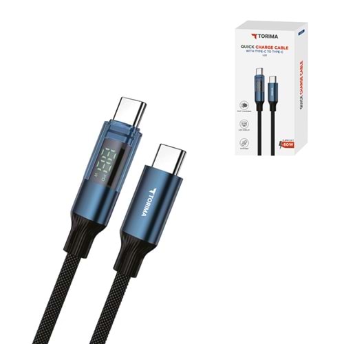TORİMA U22 BLACK TYPE-C TO TYPE-C CABLE
