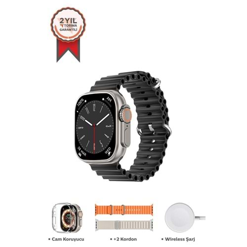 TORİMA DT8 ULTRA MAX SMART WATCH BLACK-ORANGE STRA