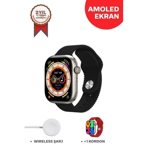 TORİMA SMARTWATCH HK9PRO AMOLED BLACK+RED