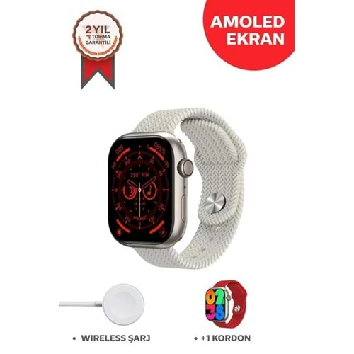 TORİMA SMARTWATCH HK9PRO AMOLED GREY+RED