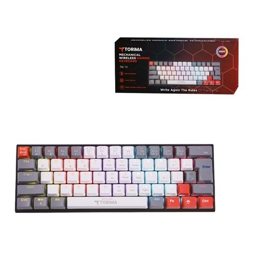 TORİMA TK-11 WHITE RGB MECHANICAL WIRELESS KEYBOAR TORİMA TK-11 WHITE RGB MECHANICAL WIRELESS KEYBOAR