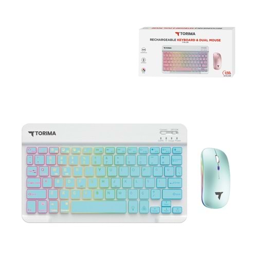 TORİMA TMK-09 BLUE WIRELESS KEYBOARD MOUSE SET RGB