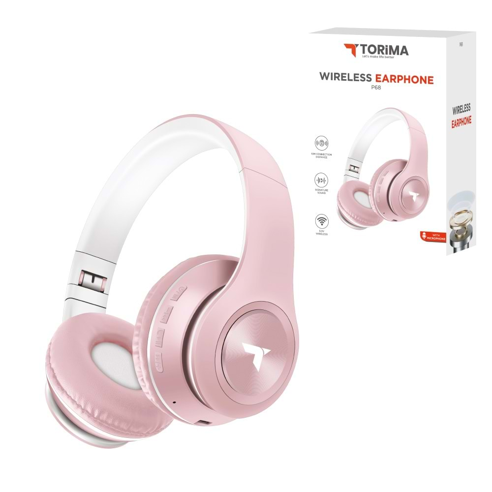 TORİMA WİRELESS HEADPHONES P68 PİNK