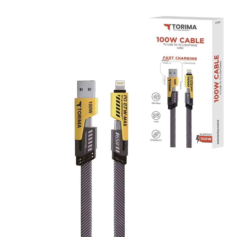 TORİMA U150 TC-USB TO TC-LIGHTING 100W CABLE