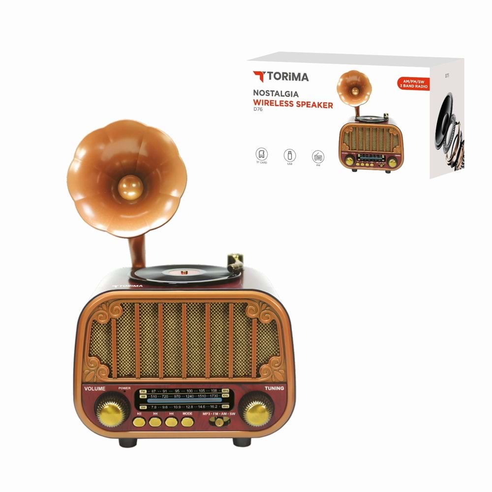 TORİMA D76 LIGHT WOOD WIRELESS SPEAKER