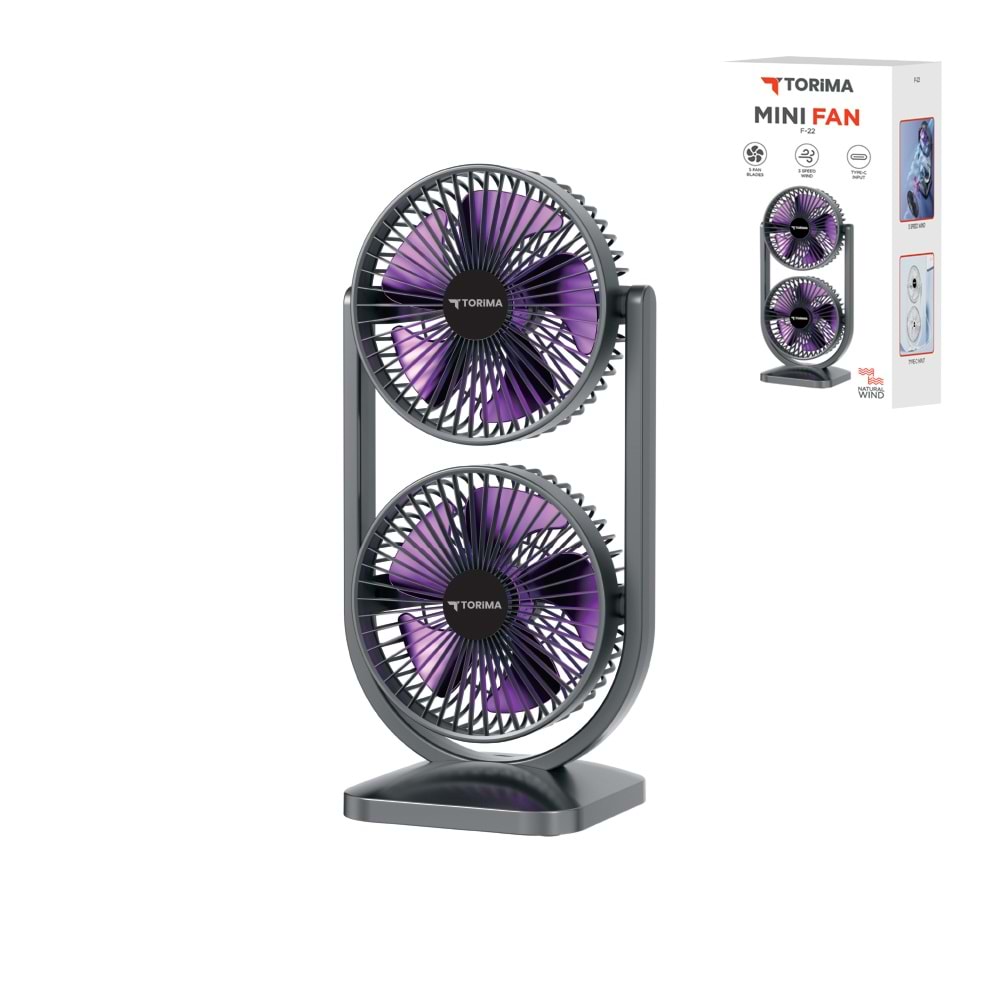 TORİMA F-22 BLACK MINI FAN