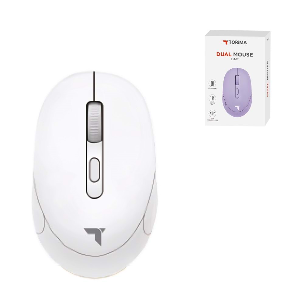 TORİMA TM-17 WHITE WIRELESS SILENT-DUAL MODE MOUSE TORİMA TM-17 WHITE WIRELESS SILENT-DUAL MODE MOUSE